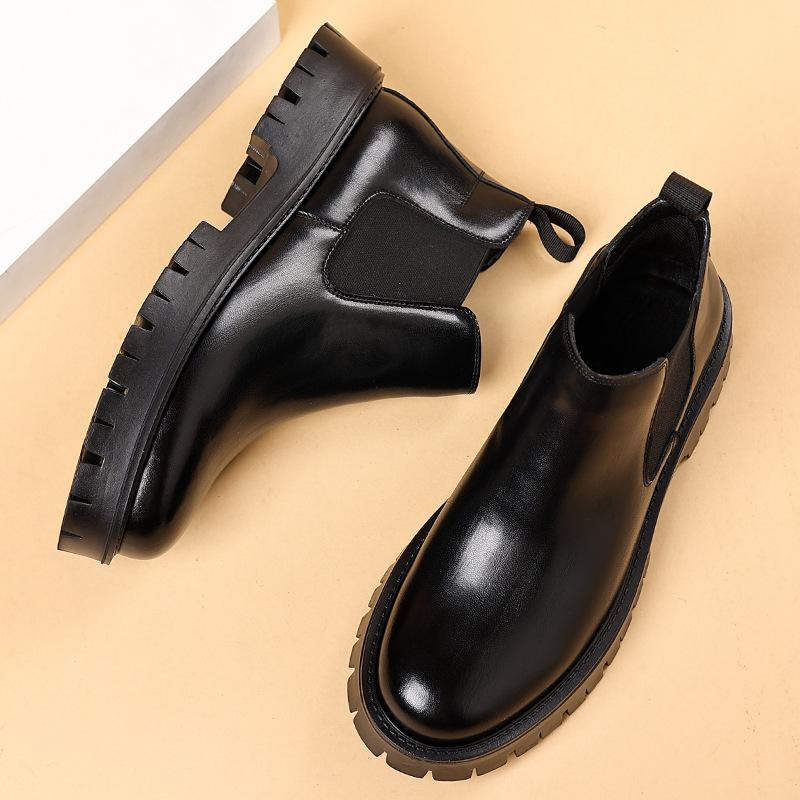 Martin Boots Men's 2024 New Winter Youth High-top Platform Short Boots Velvet Men's Chelsea Boots