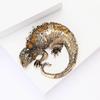 Vintage Rhinestone Lizard Brooches for Women Enamel Vintage Animal Pins Banquet Party Backpack Gifts Jewelry Accessories