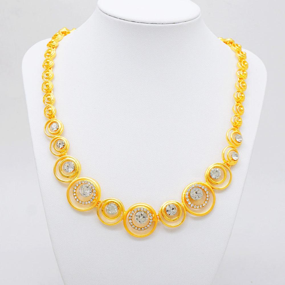 Dubai Vintage Style Crystal Necklace For Women Charm Earrings Bracelets Rings For Women Banquet Wedding Jewelry Party Gift