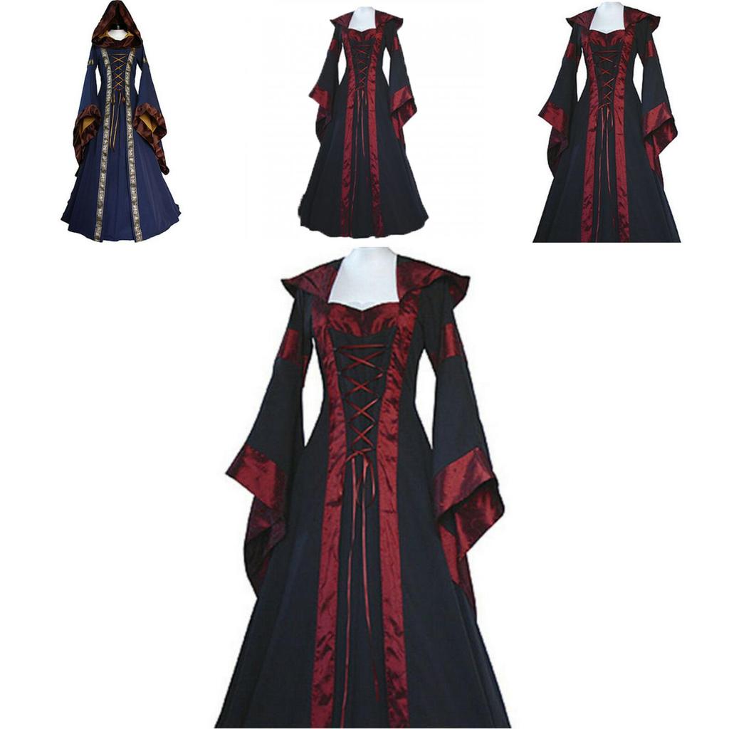 Elegant Vintage Masquerade Party Dress Women's Gothic Medieval Costume