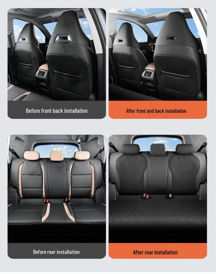 Hao Yue PRO Full Leather Car Seat Cushion - Universal, Four Seasons, Half-Pack