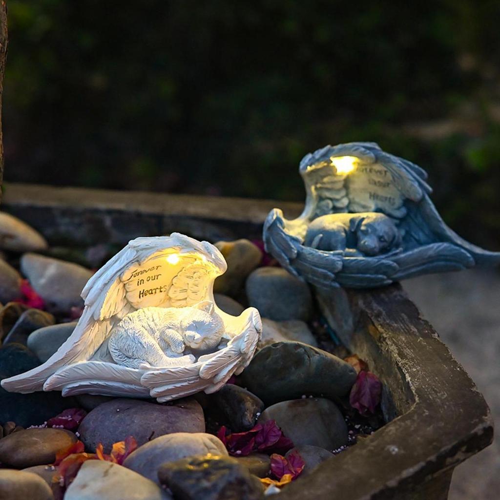 Pomnik Zwierzęcia Znak Grobu Skrzydlaty Wystrój Grobu Zwierzęcia Solidny Upamiętnia Stratę Zwierzęcia