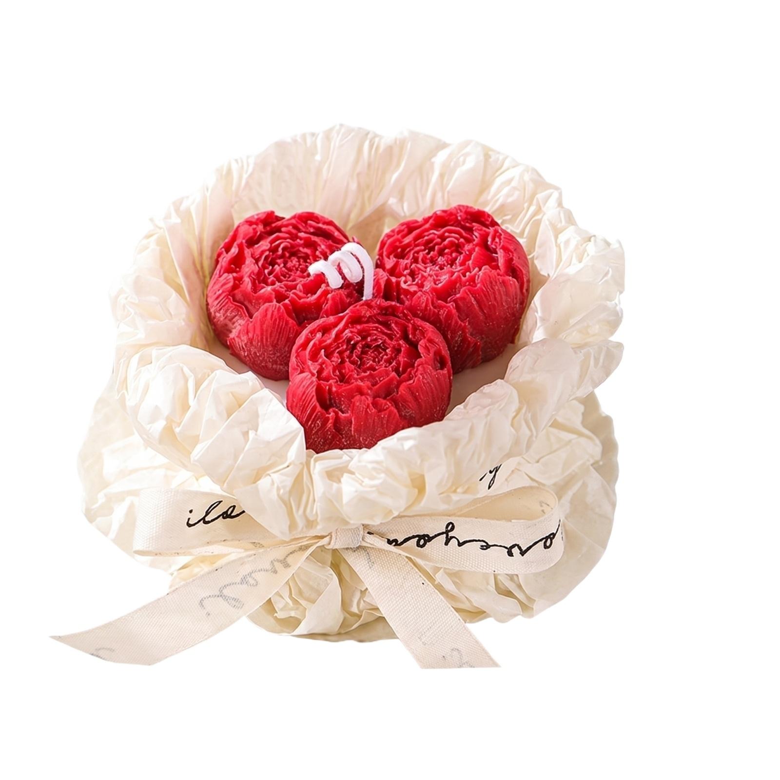 Mother s Day Bouquet Candle Gift Box Party Handmade Aromatherapy Rose Flower Candle One Size