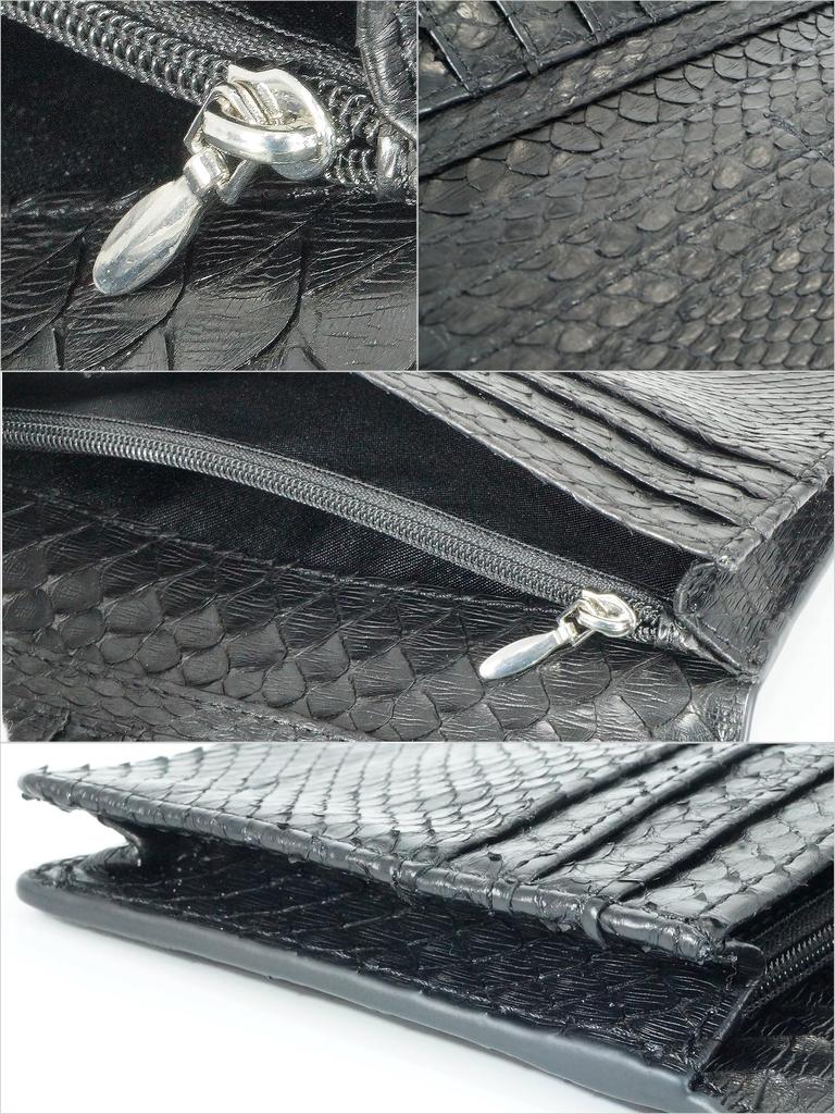 This Genuine Black Diamond Python Long Wallet, Crafted from a Single Piece of Genuine Snakeskin Leather, Is Perfect for Men and Women. It Features a