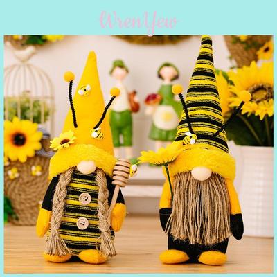 Adorable Knitted Bee Festival Gnome Doll With Antennas For Home Decoration