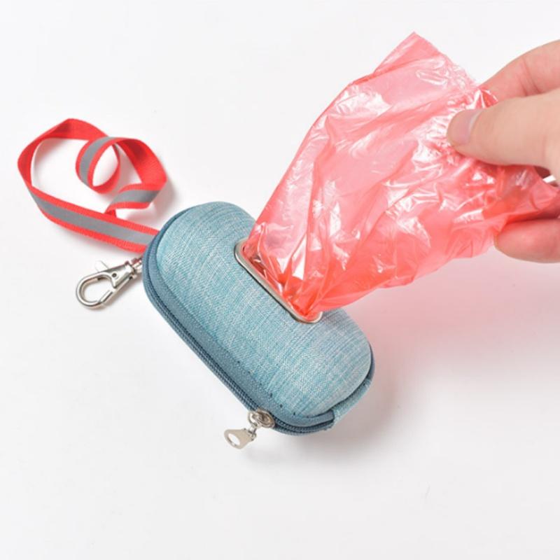 1/5pcs Canvas Dog Poop Bag Holder Outdoor Pet Waste Bag Dispenser With Carabiner Clip Animal Waste Collection Pouch