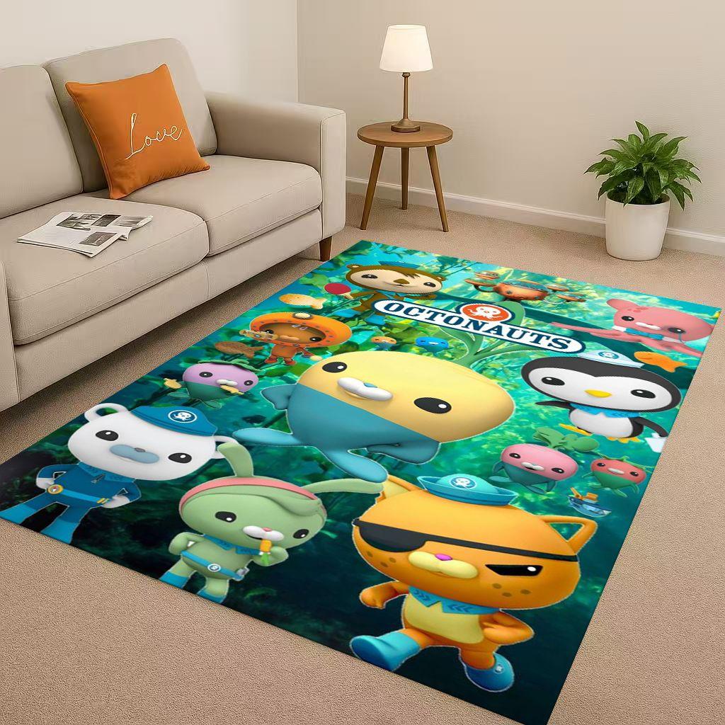 Cute Octonauts Barnacles Cartoon Living Room Non-Slip Area Rug Carpet for Bedroom Playroom Sofa,Easy Clean Home Decor Doormat