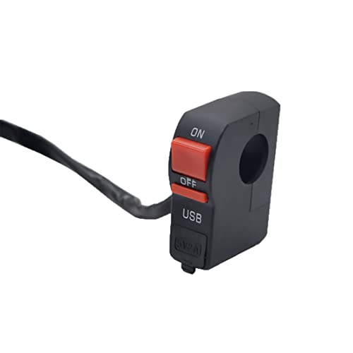 

HLJSDZ 12V Универсальный переключатель на руль мотоцикла 22 мм 7/8 Кнопка включения/выключения Переключатель USB-зарядное устройство 4 провода с водонепроницаемым разъемом