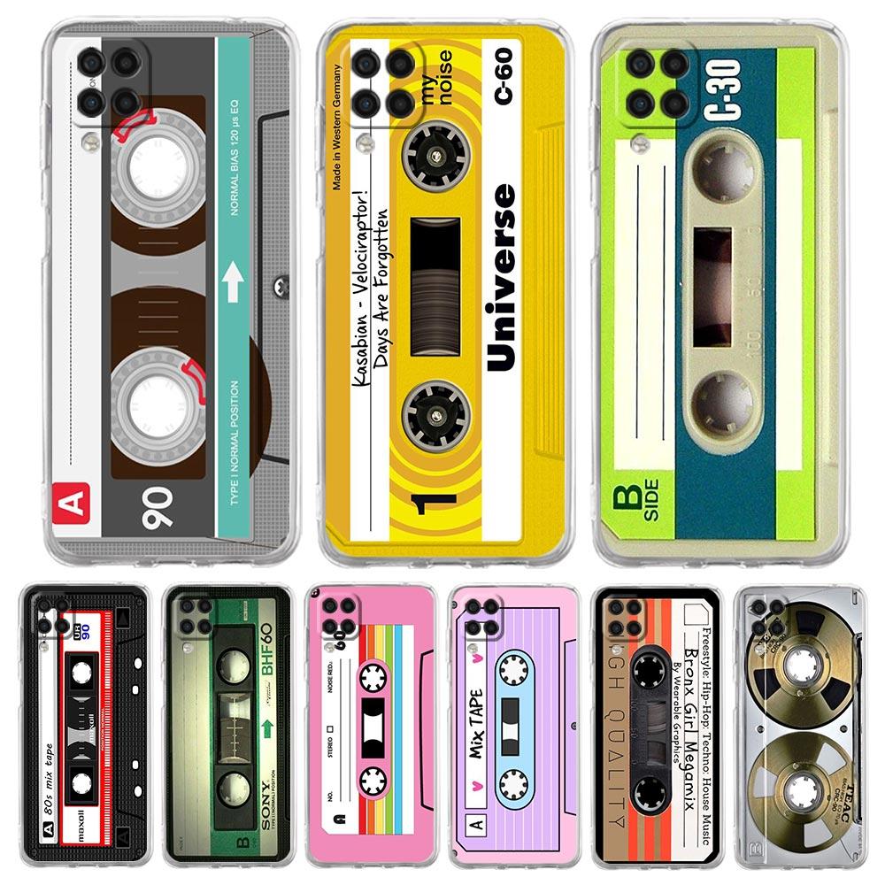 

Чехол для телефона с кассетной лентой для Samsung Galaxy A13 A51 A71 A21S A12 A11 A31 A52 A41 A23 A53 A73 A32 5G A03S, прозрачный силиконовый чехол