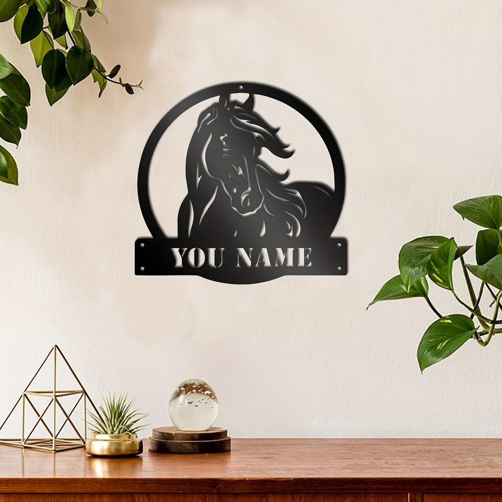 Custom Horse Silhouette Metal Wall Art Farmhouse Outdoor Barn Sign Gift Horse Lovers Farmers