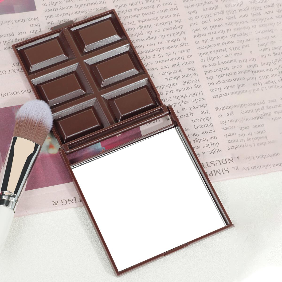 

Creative Decorative Chocolate Mirror Square Kawaii Portable Mirror Plastic Chocolate Shaped Vanity Mirror Children