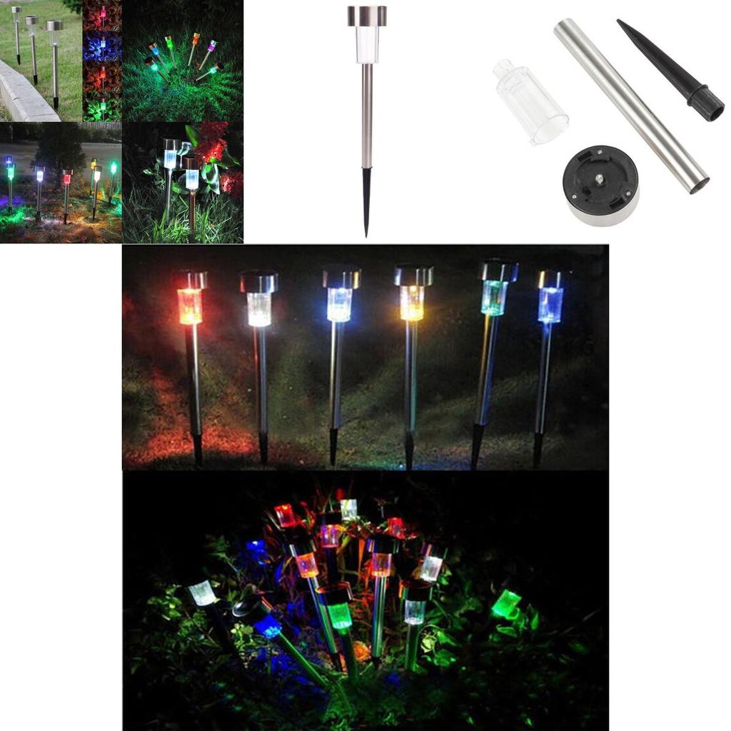 Garden Stainless Outdoor Steel Led Solar Landscape Path Lights Lamp Yard