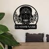 Customizable Skull Metal Sign Surname Outdoor Wall Decor Gift