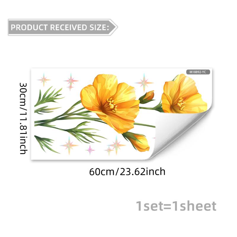 

Removable Watercolor Sunflower Wall Stickers for Kids Room Bedroom Decoration Easy Peel Wall Decals for Home Nursery DecorXXZZ жовтий
