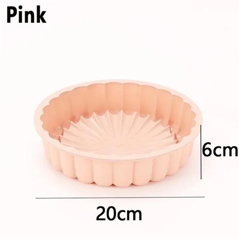 1pc Silicone Round Pan Charlotte Cakes Baking Pan Sponge Flan Mold DIY Strawberry Shortcake High-temperature Resistant Kitchen Silicone Moulds