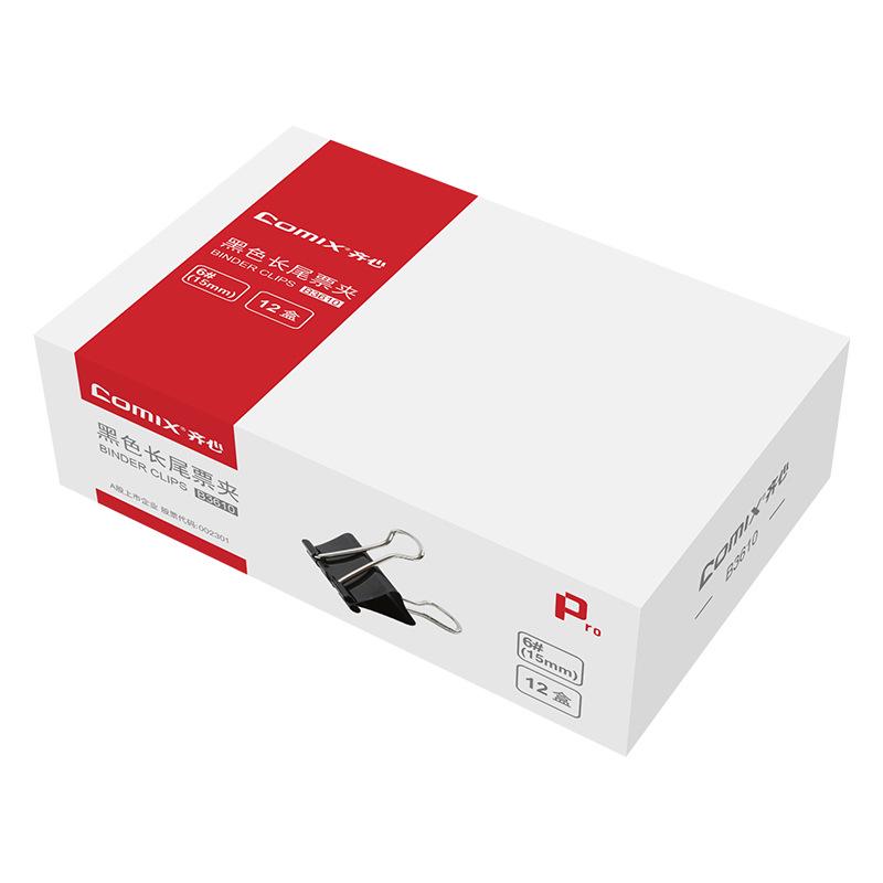 Qixin B3605-B3610 Black Long-Tail Paper Clips