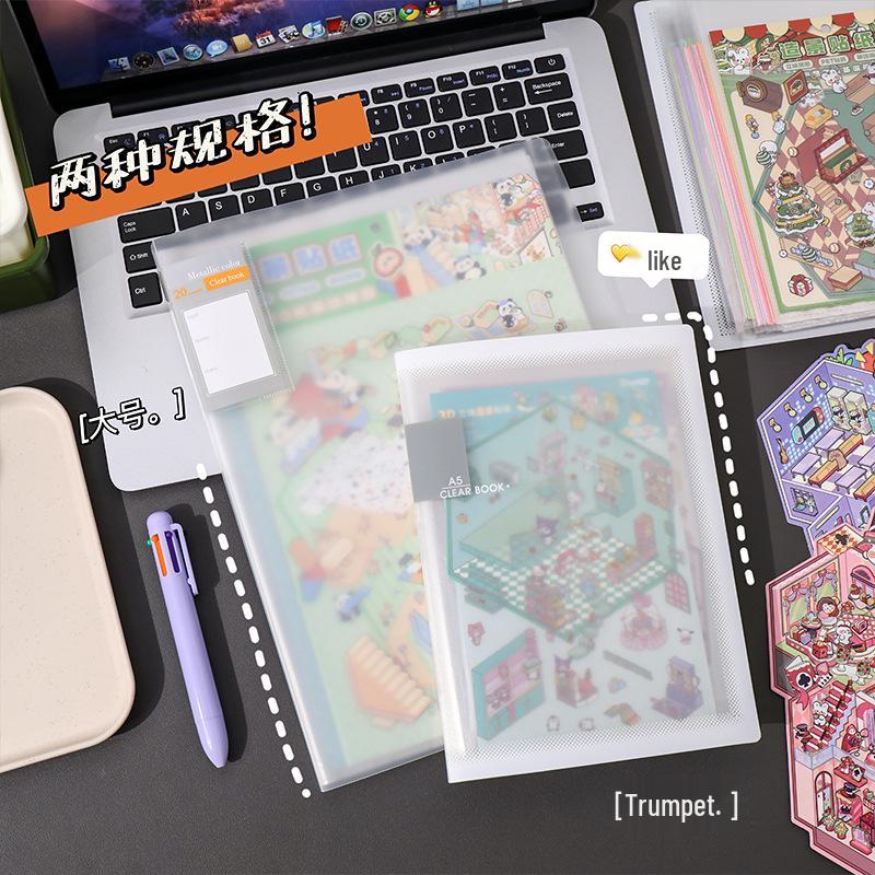 Landscaping Sticker & Photo Album A5 Loose-Leaf, Polaroid & Postcard Card Holder, A4 Single Grid Large