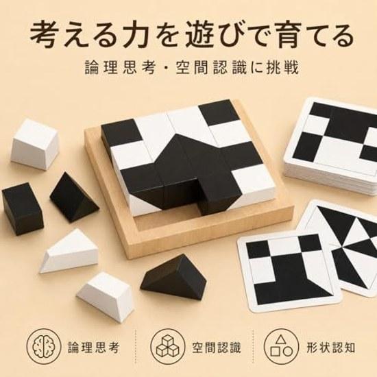 SF 2-color logic puzzle game black white 5 levels difficulty 80 questions educational toy brain training seniors