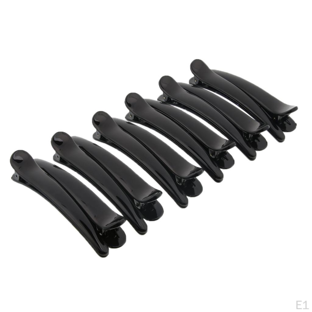 12 Pieces Salon Multicolor Single Prong Sectioning Alligator Clips Hairpin Clamp