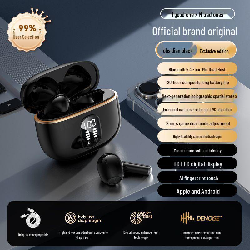 Dual-Ear Noise-Cancelling Wireless Bluetooth Earphones for Huawei, Apple, Xiaomi, Vivo, OPPO - Free Shipping