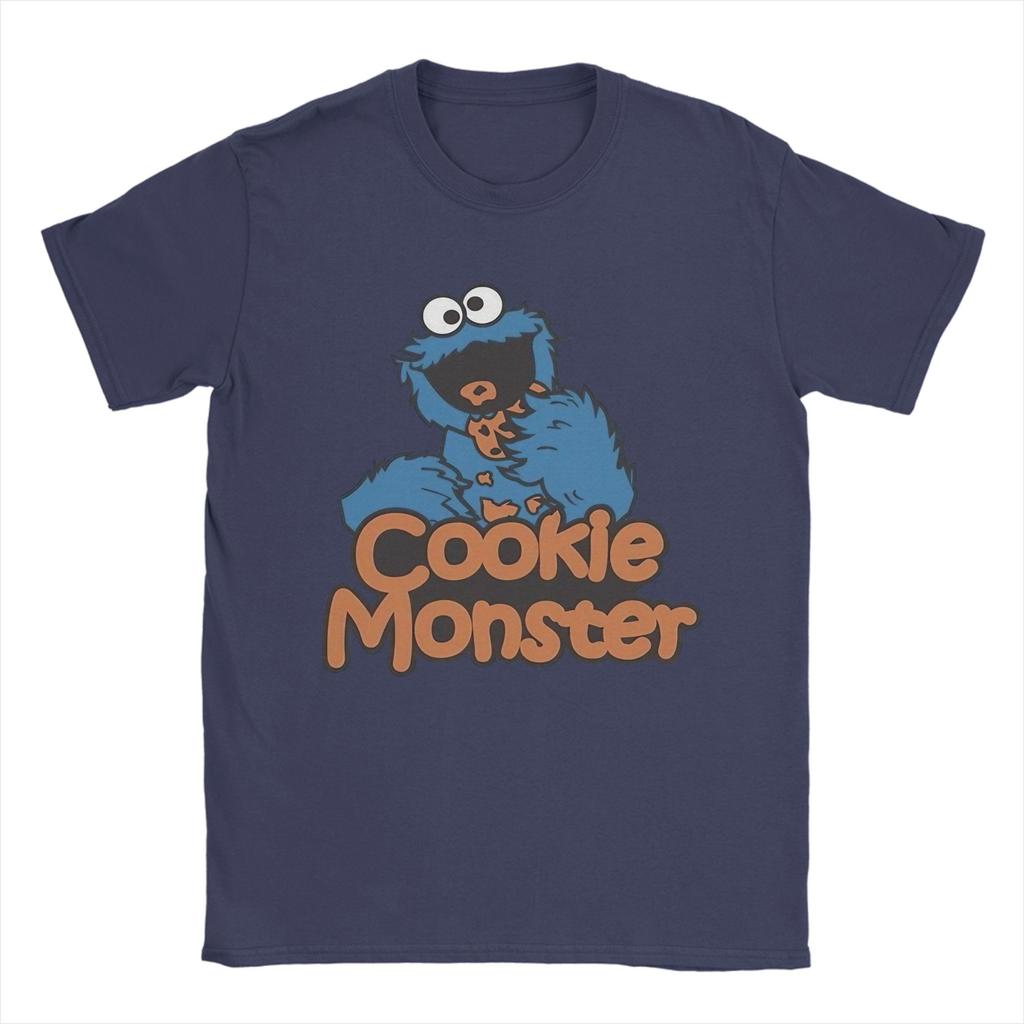 Cookie Monster Sesames Streets T Shirt for Unisex Women Pure Cotton Vintage TShirts Round Neck Tee Shirt Short Sleeve Tops