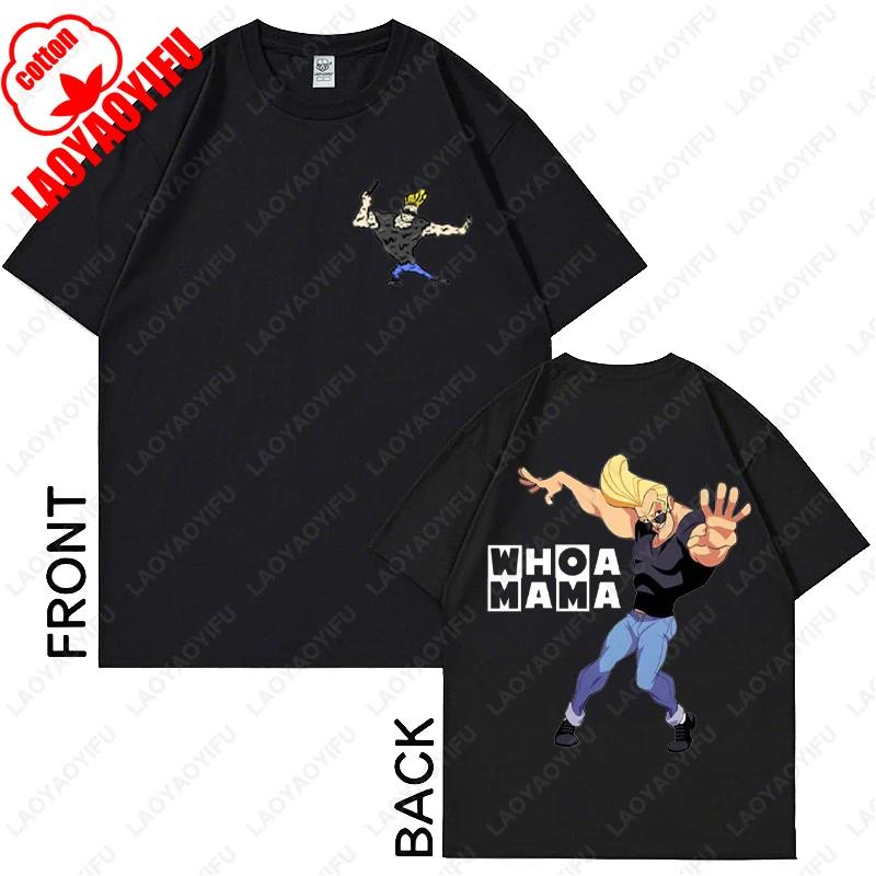 Johnny Bravo Cartoon Character Graphic TShirt Casual Cotton Unisex Women Fun Fashion Tees Brother Friend Couple All Match Gift Tops