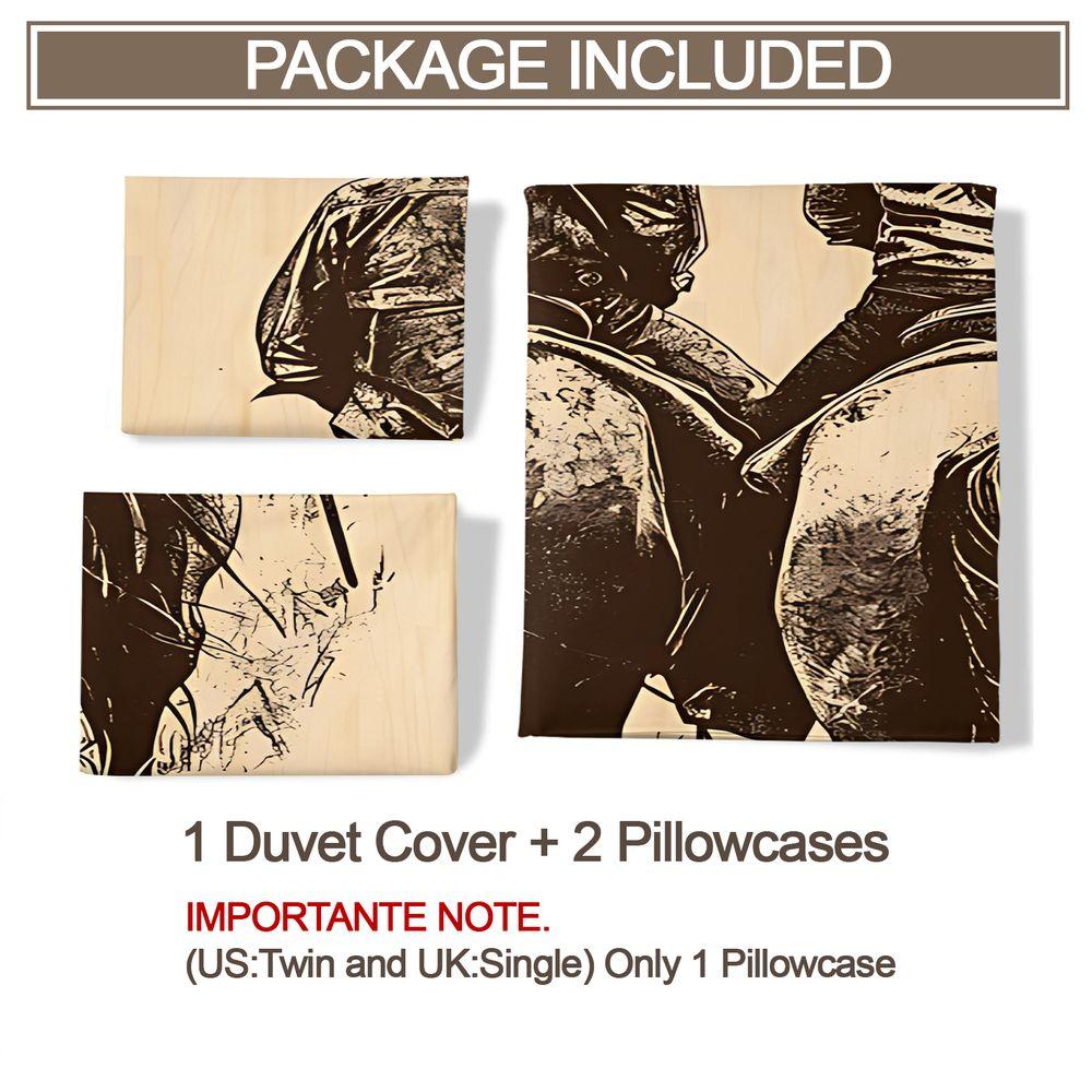 Cowboy Duvet Cover Set Rustic Farmhouse Bedding Set 3D Digital Print Microfiber Quilt Cover for Bedroom Decor