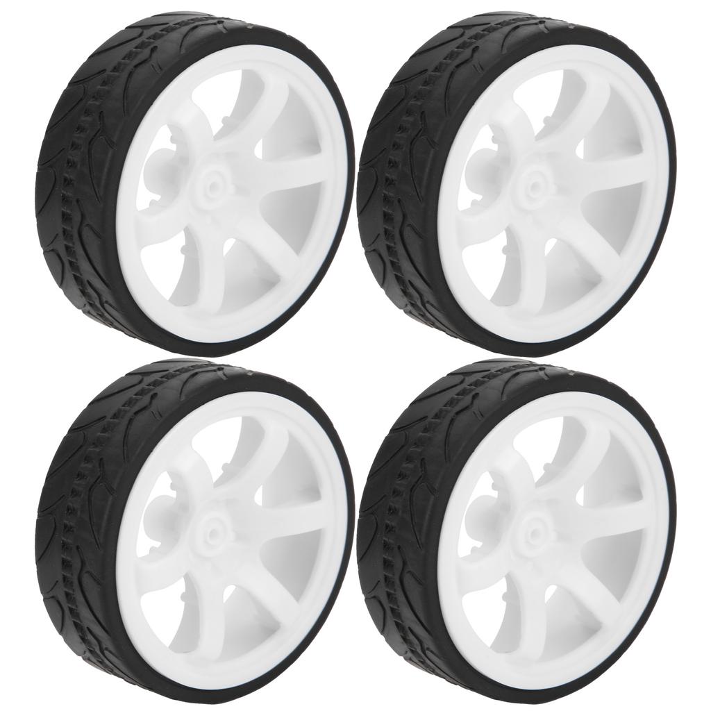 1Celsius10 Racing RC Car Wheel Plastic Wheel Hub with Grooved Rubber RC Car Spare Accessory