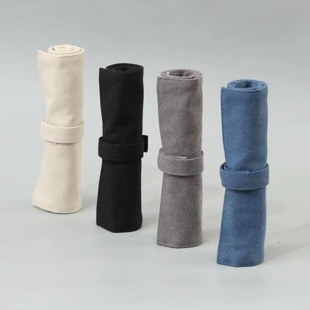 Canvas Pen Curtain Space-Saving Pencil Bag New Wrap Roll Holder ForTeacher, Student, Painter