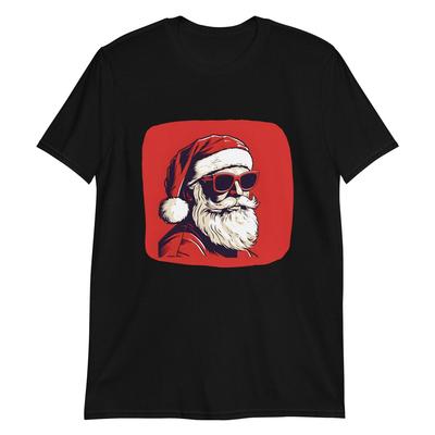Cooler Weihnachtsmann trägt rote Sonnenbrille T-Shirt