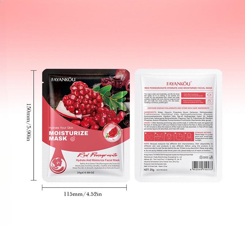 Red Pomegranate Clarifying Tender Mask Moisturizing Collagen Firming Mask Improves Rough Skin Eliminates Wrinkles and Oil Contro
