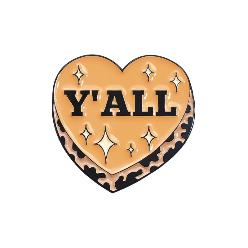 

Игривая брошь-буква из сплава в форме сердца с красочным мультяшным дизайном, идеально подходящая для аксессуаров, шляпы QHXZ2011