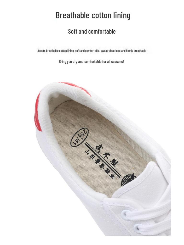 Lutai pustende Wushu-treningssko i kanvas - Slitesterke Tai Chi-treningssko med myk såle