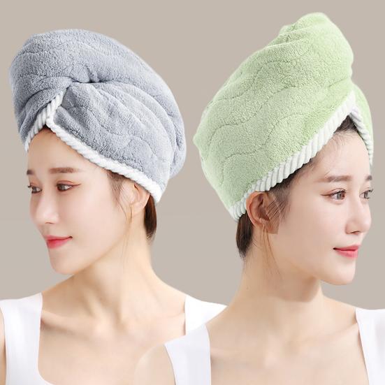 Yousheng Microfiber Hair Towel Super Absorbent Hair Towel Wrap Double Layer Women Quick Drying Turban Hair Hat