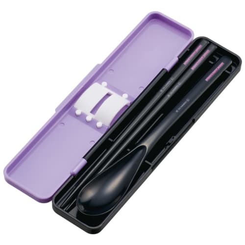 Skater Chopstick Spoon Combination Set 18cm Antibacterial Treated Lunch Box for Adults Comes with Silicone Cushion and Doesn't Make a Sound Made In Ja
