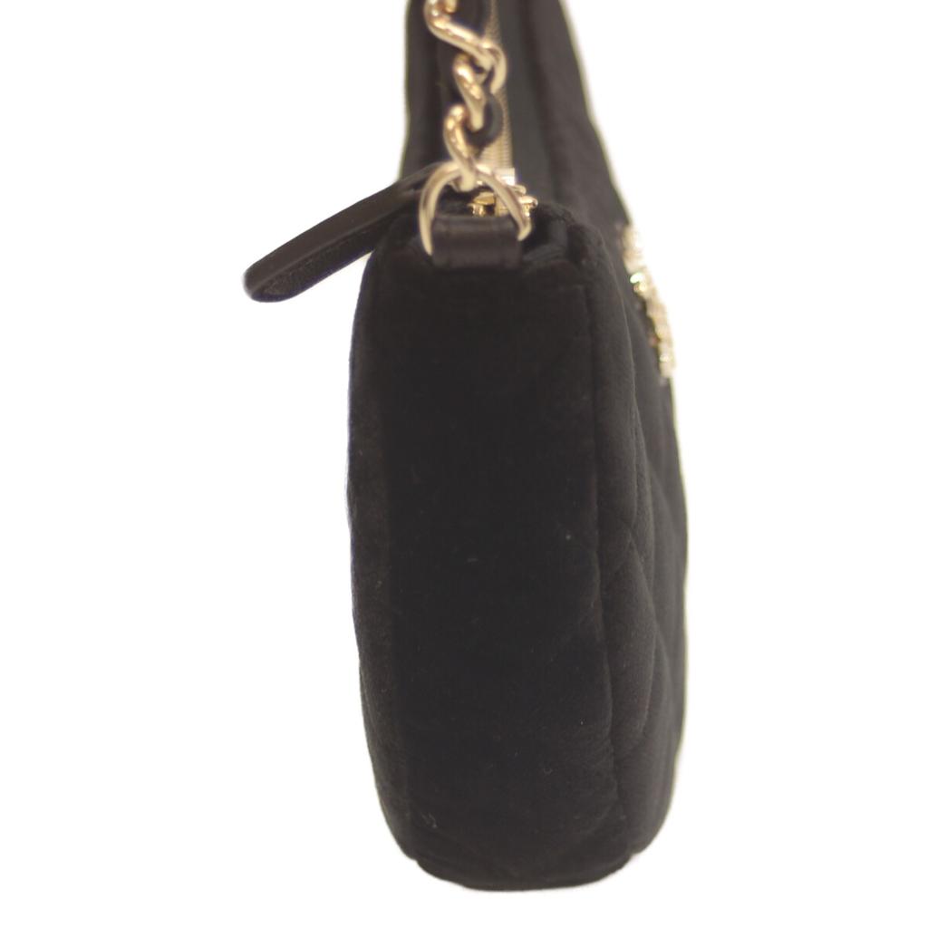 Chanel 24th Year Gift Black Velour Half Moon Chen Shoulder Bag Shoulder Bag blackUsed