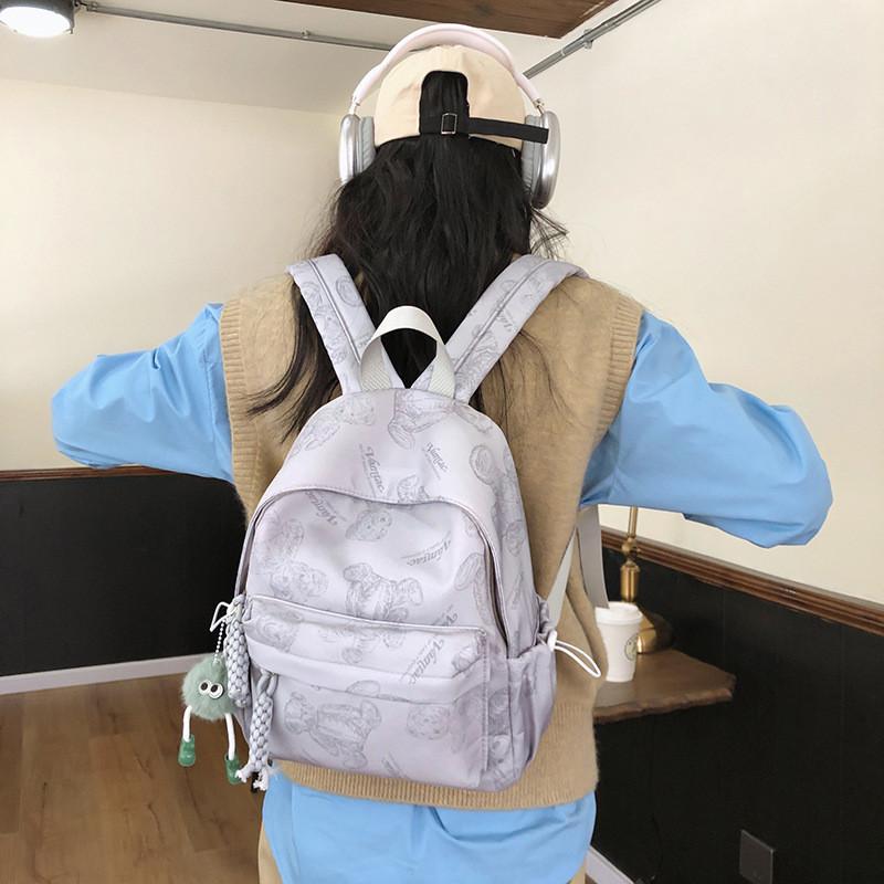 New Arrival Bear Pattern Dual Shoulder Bag Spacious And Versatile Bookbag For Travel Cartoon Anime Design Breathable Air Cushion Straps