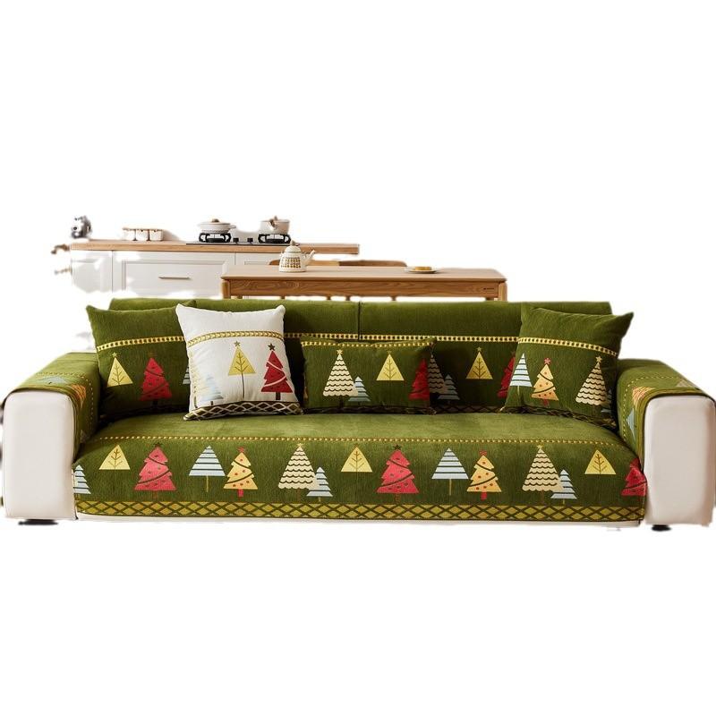 New Sofa Cushion Autumn And Winter Thickened Christmas All-Inclusive Universal Chenille Non-Slip Sofa Cover Dust Cover