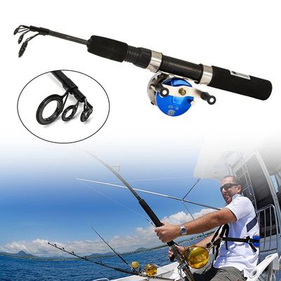 Angelruten mit Rolle Teleskop-Angelrute und Rolle Leichte Carbonfaser Angelgeräte mit ergonomischem Griff für Damen Herren