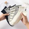 5 Pairs Randomly Women'S Bow And Polka Dot Striped Pattern Short Socks Mid-Calf Socks Breathable No-Show Socks