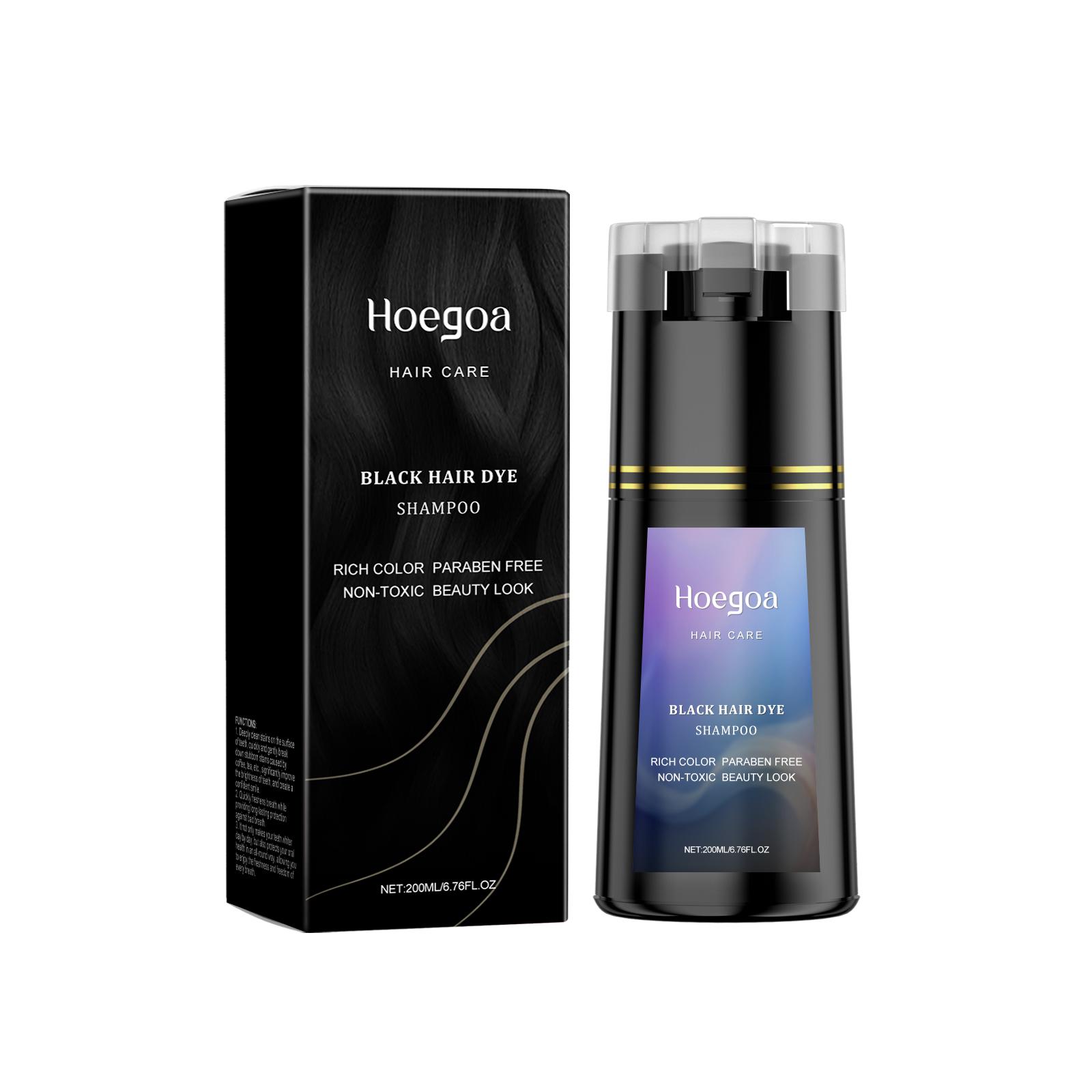 Hoegoa Hair Care Shampoo Series DIY Trend Shine Длительный цвет Мягкий уход за волосами Питательный кондиционер Мягкость чёрный