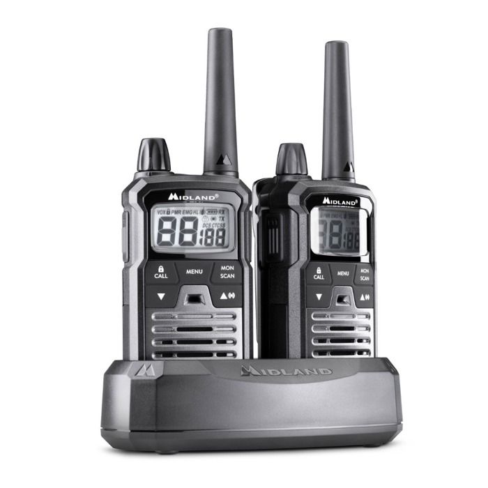 Paire de talkie walkie MIDLAND XT70 Pro twin - Avec batterie, chargeur, et clip ceinture - C1465