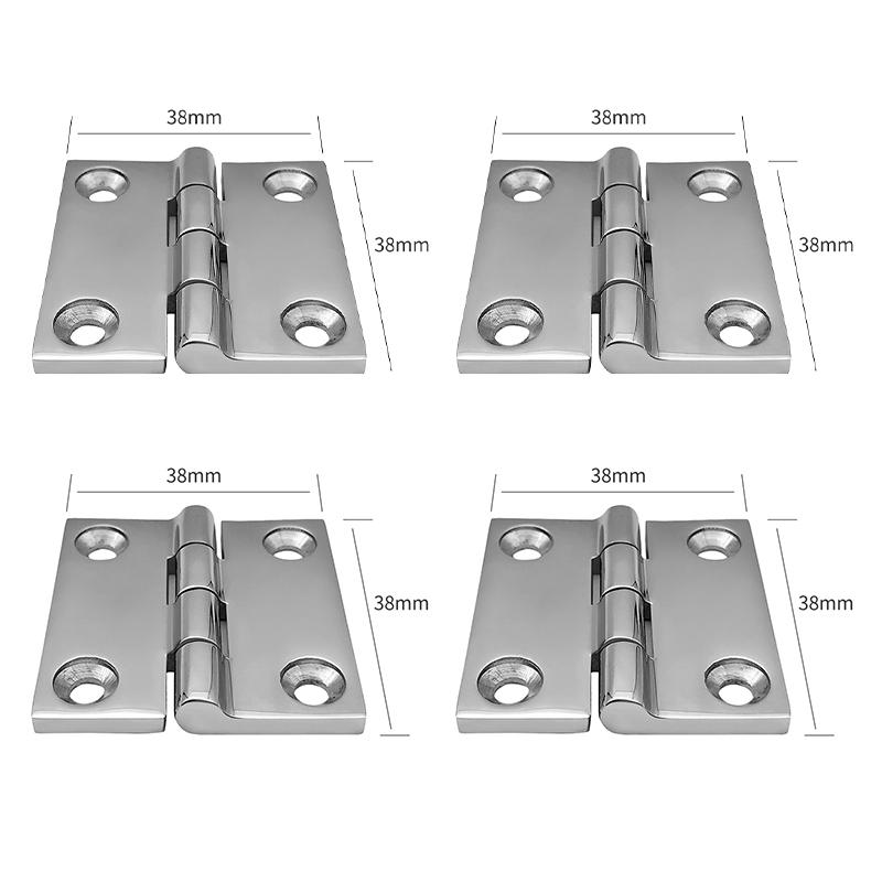 4 Pcs 316 Stainless Steel Hinge Marine Boat Square Deck Cast Door Hinge Polished Hardware