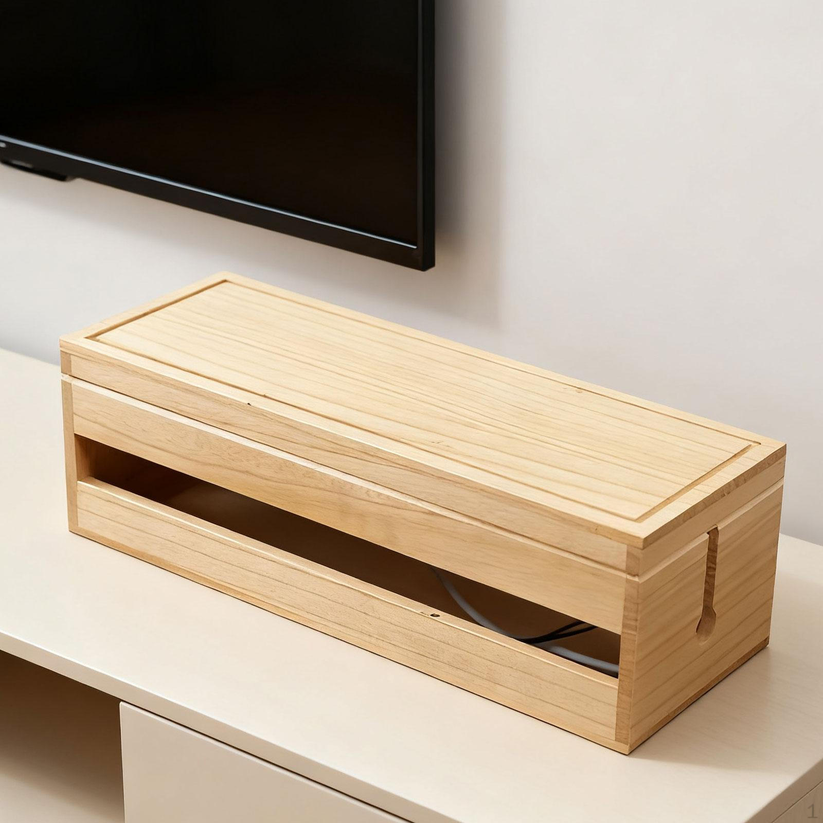 

Cable Management Box Organizer Large Space Saving Power Strips Cords Cord Wood