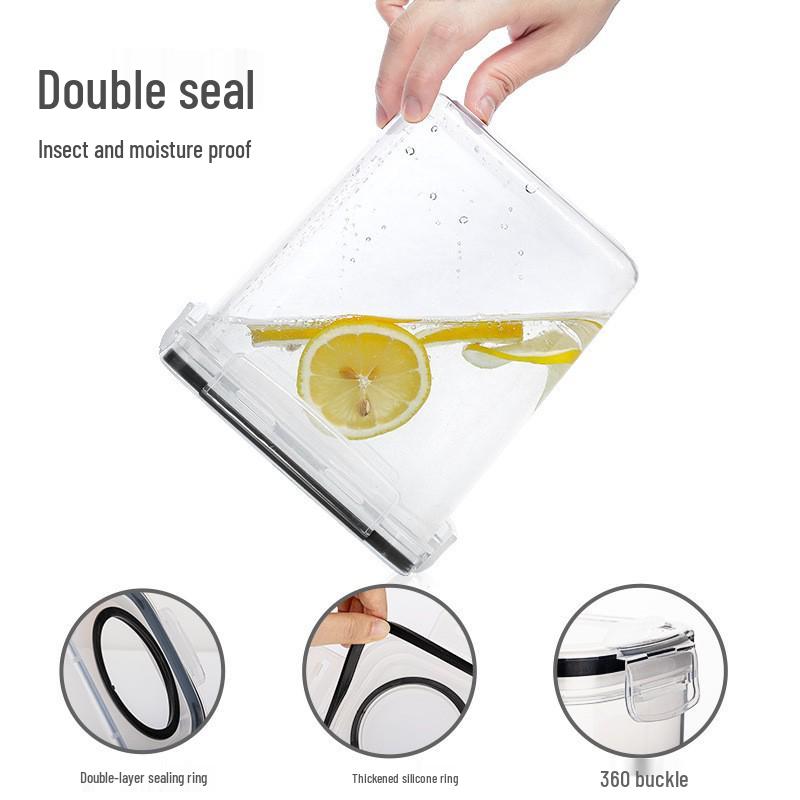 4L Transparent PP Plastic Five Grains Storage Jar - Moisture & Insect Resistant Rice Container