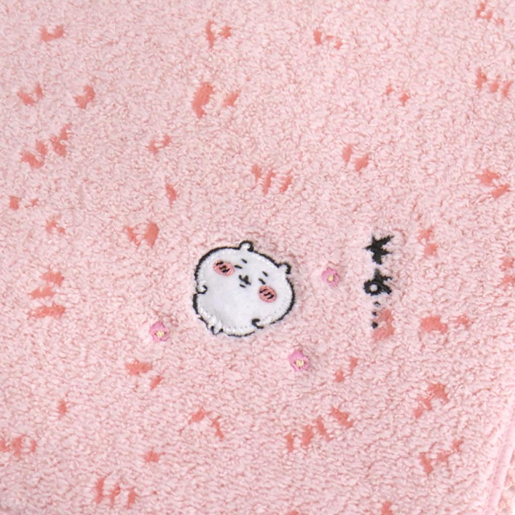 Chiikawa Towel Grass 27108001 25cm W X 25cm H Women's Handkerchief, Pattern, (27108001A), Pink, Approx.