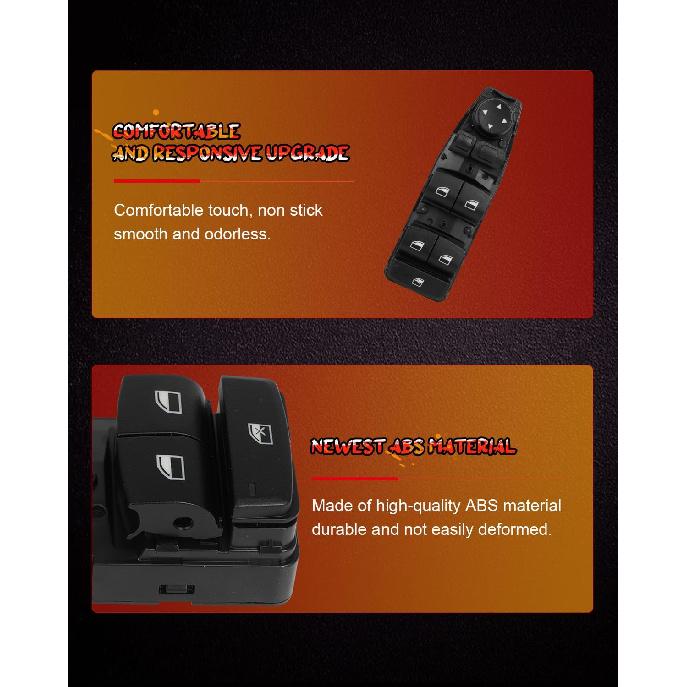 CCIYU Master Power Window Switch 61319238239 61319179913 61319241955 Front Left Driver Side Window Control Switch Fit 2009-2016 for BMW 528i