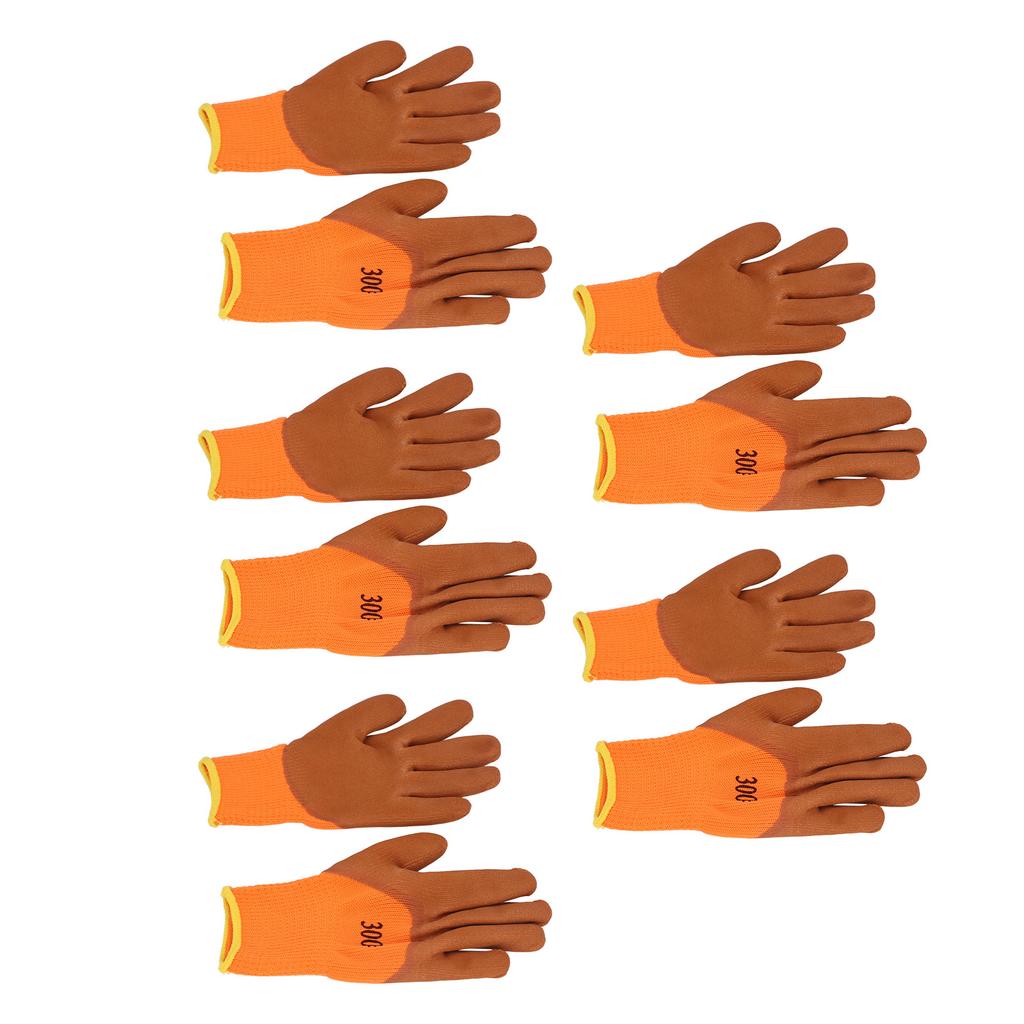 5 Pairs Winter Work Gloves Wear Resistance Nylon Warm Gloves Thickened Thermal Gloves for Cold Weather