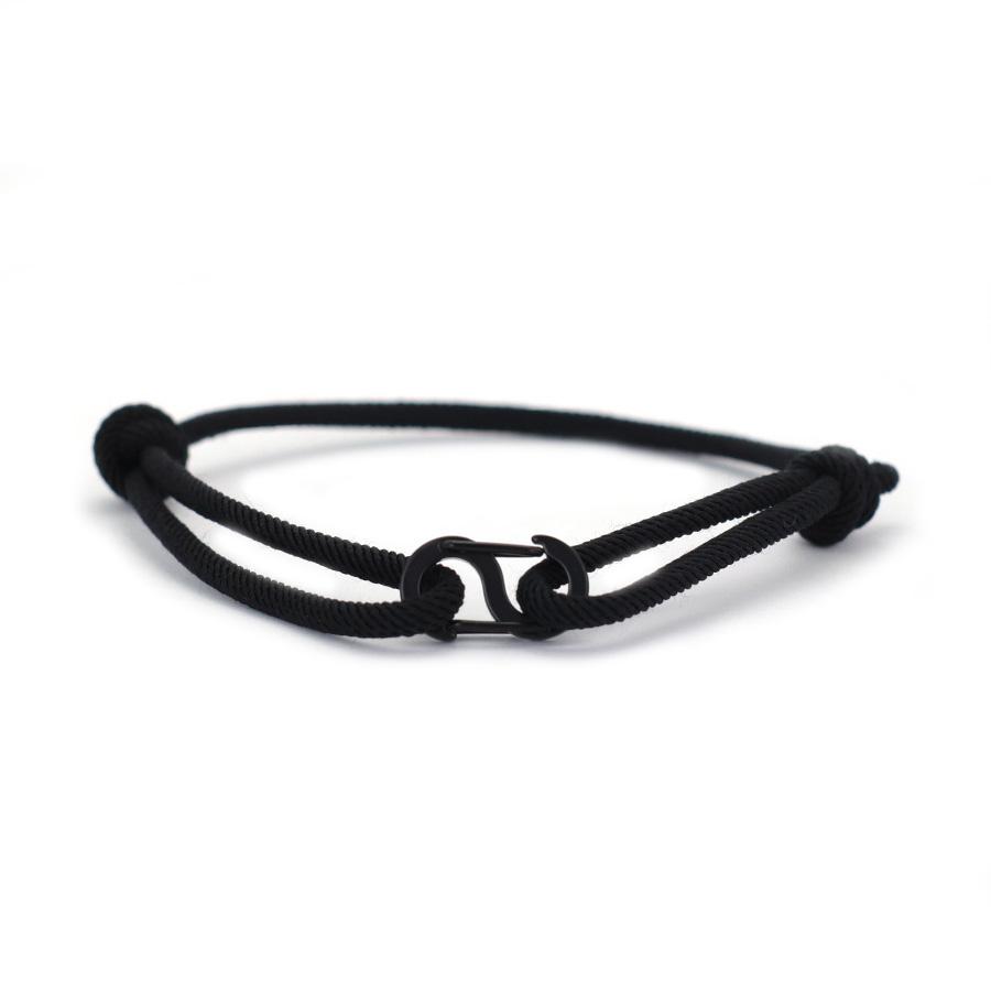 

Simple Style 3mm Rope Bracelet Men Women 6 Colors Stainless Steel Clasp Leisure Versatile Accessories Adjustable Cord Braslet чорний