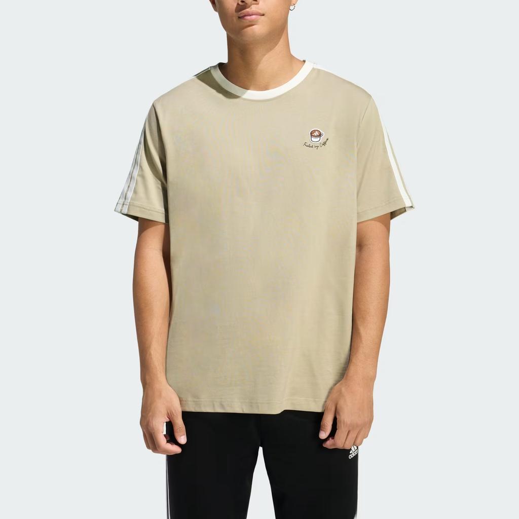 adidas Lux Coffee Cotton Loose Breathable Short Sleeve T-Shirt Men Tops JZ5071